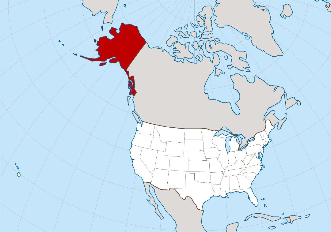 Large location map of Alaska state