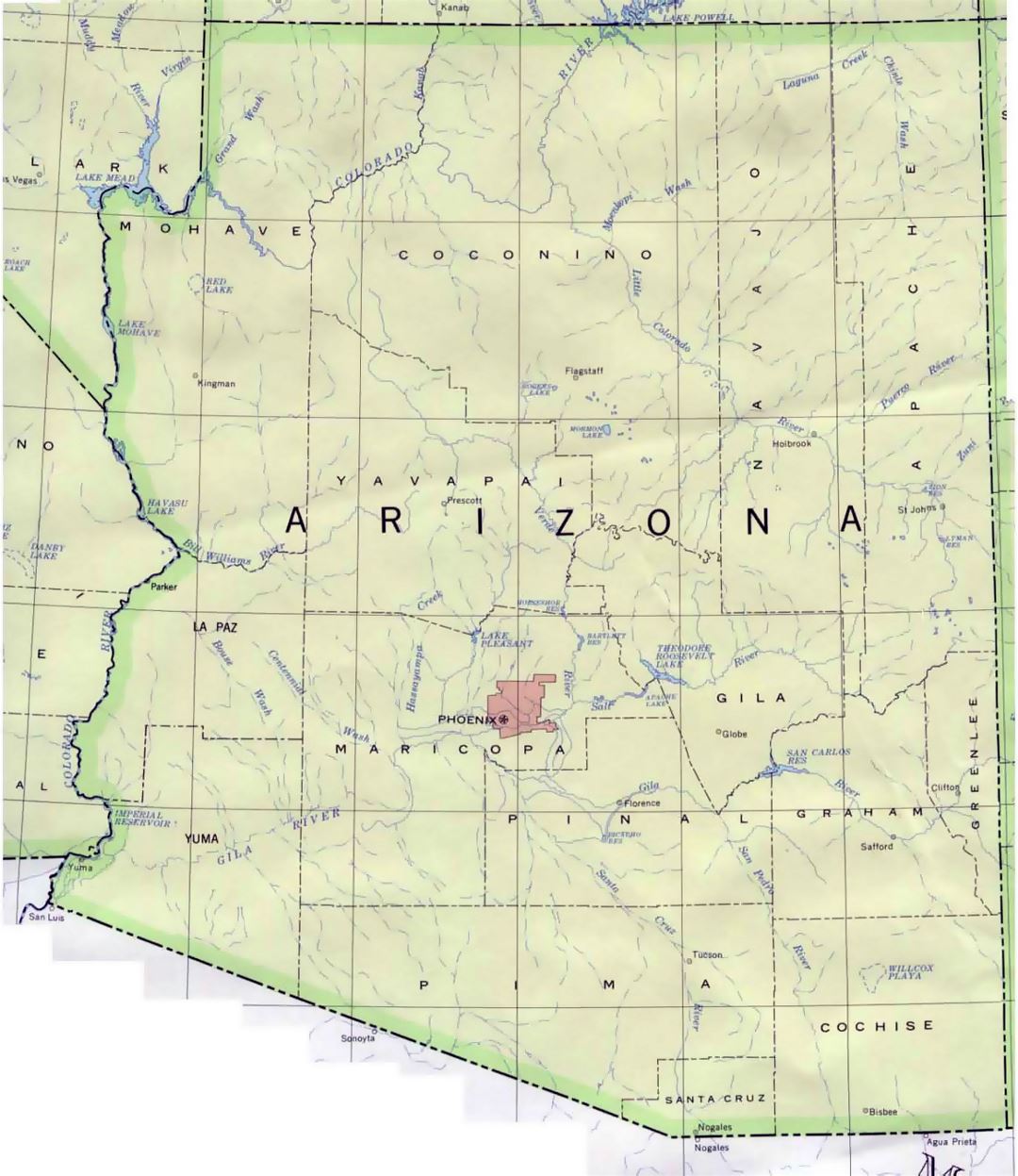 Administrative map of Arizona