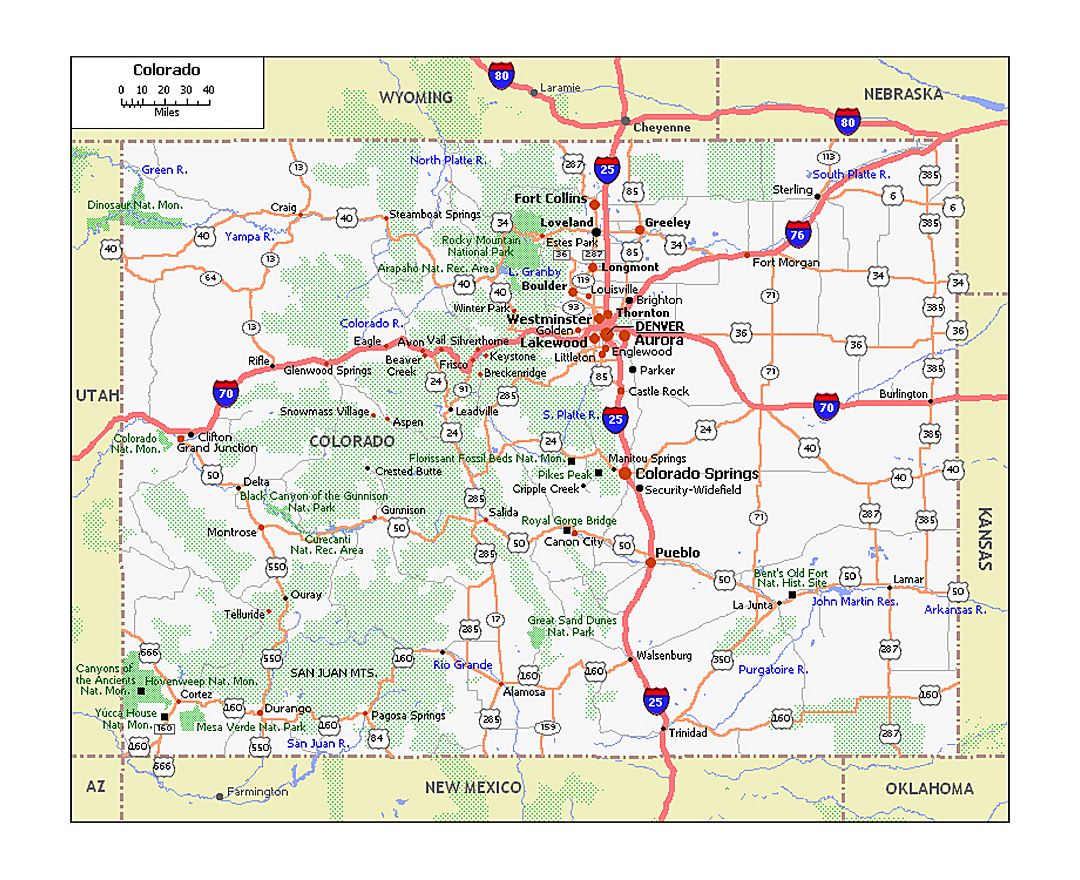 Maps Of Colorado Collection Of Maps Of Colorado State Usa Maps Of
