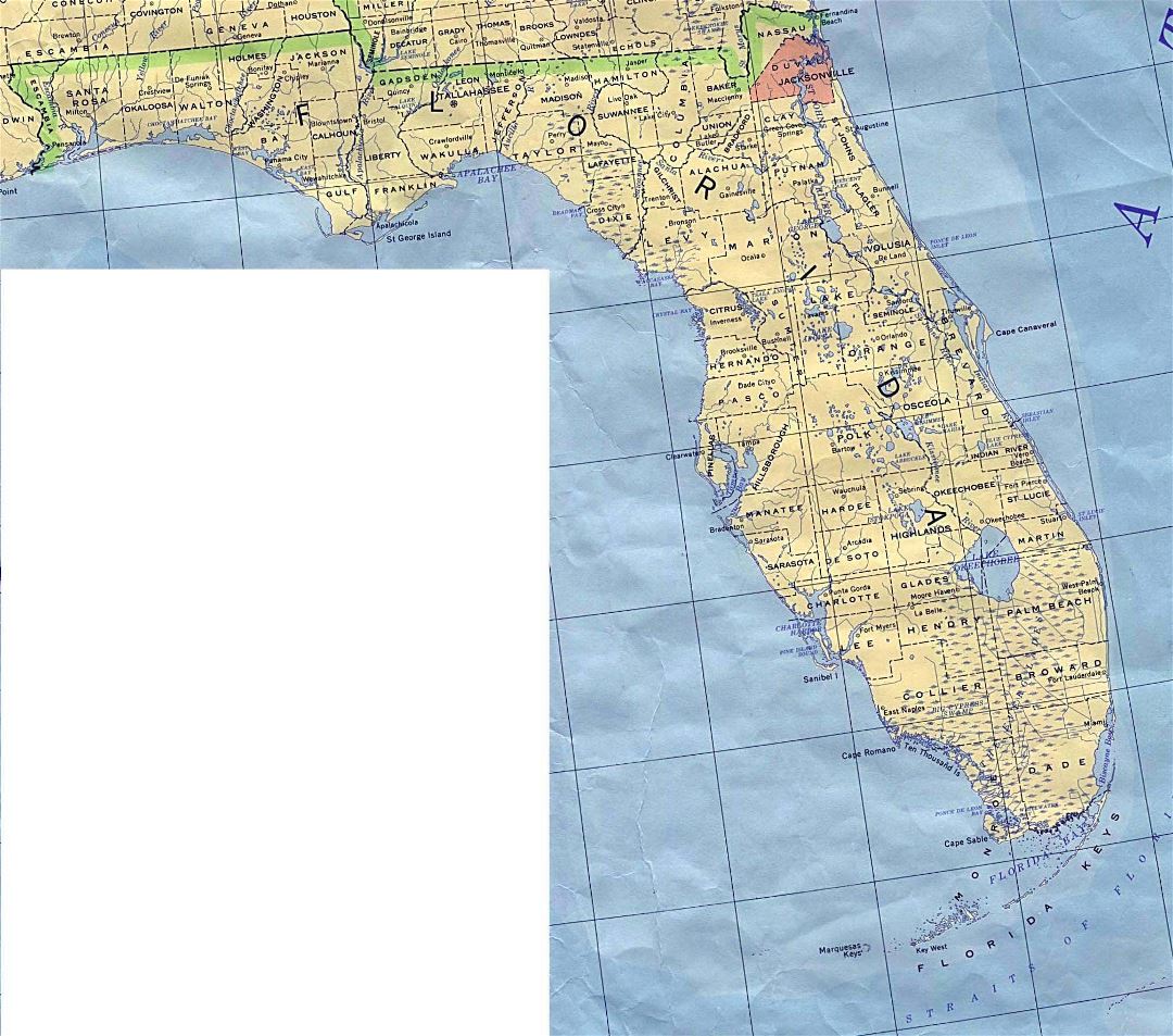 Administrative map of Florida