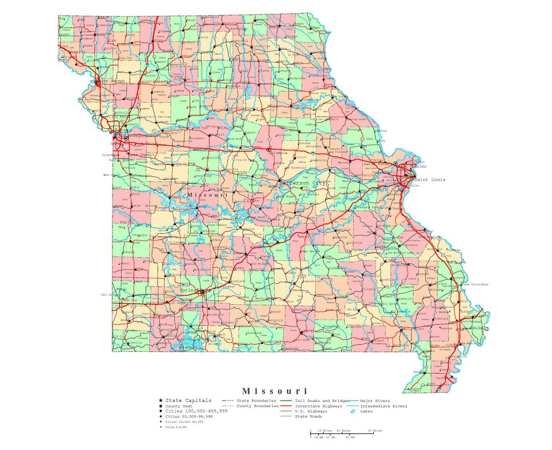 Maps of Missouri Collection of maps of Missouri state USA Maps of