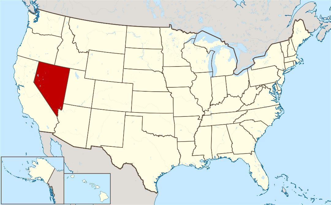 Large location map of Nevada state