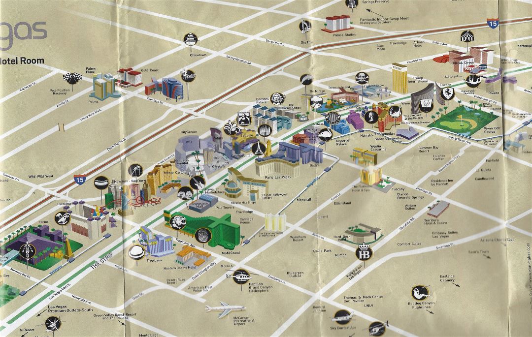 Large detailed Las Vegas downtown map