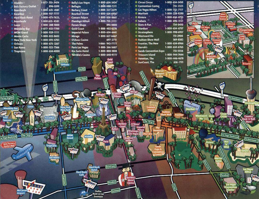 Las Vegas city tourist map