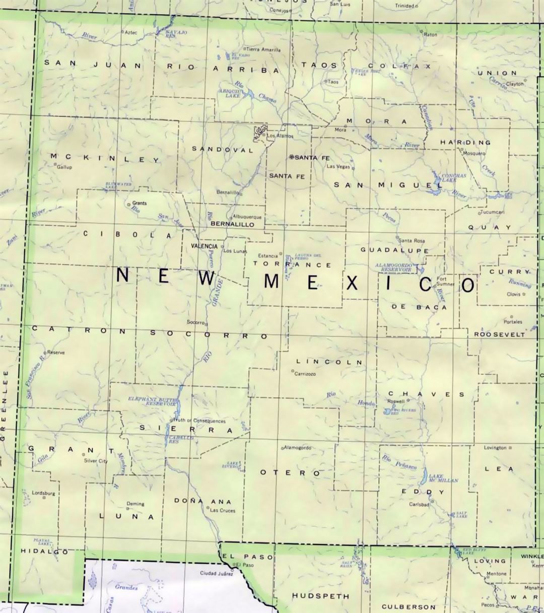 Administrative map of New Mexico state