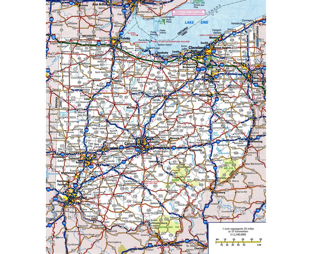 Maps Of Ohio Collection Of Maps Of Ohio State Usa Maps Of The Usa