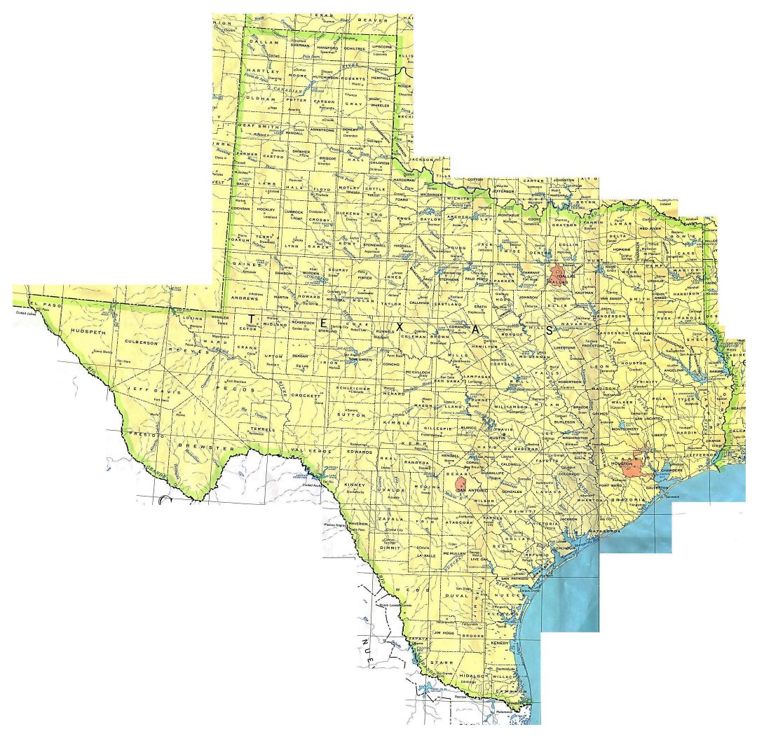 Administrative map of Texas state
