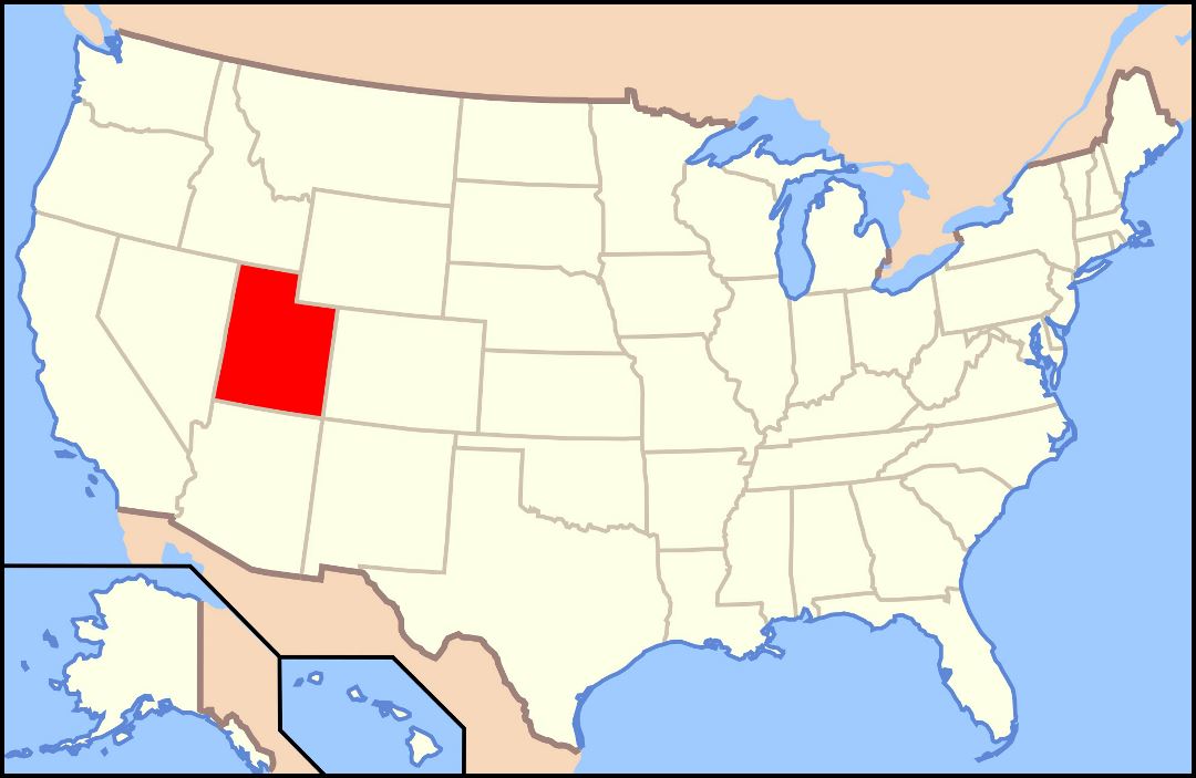 Large location map of Utah state