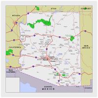 Large detailed roads and highways map of Arizona state with all cities ...