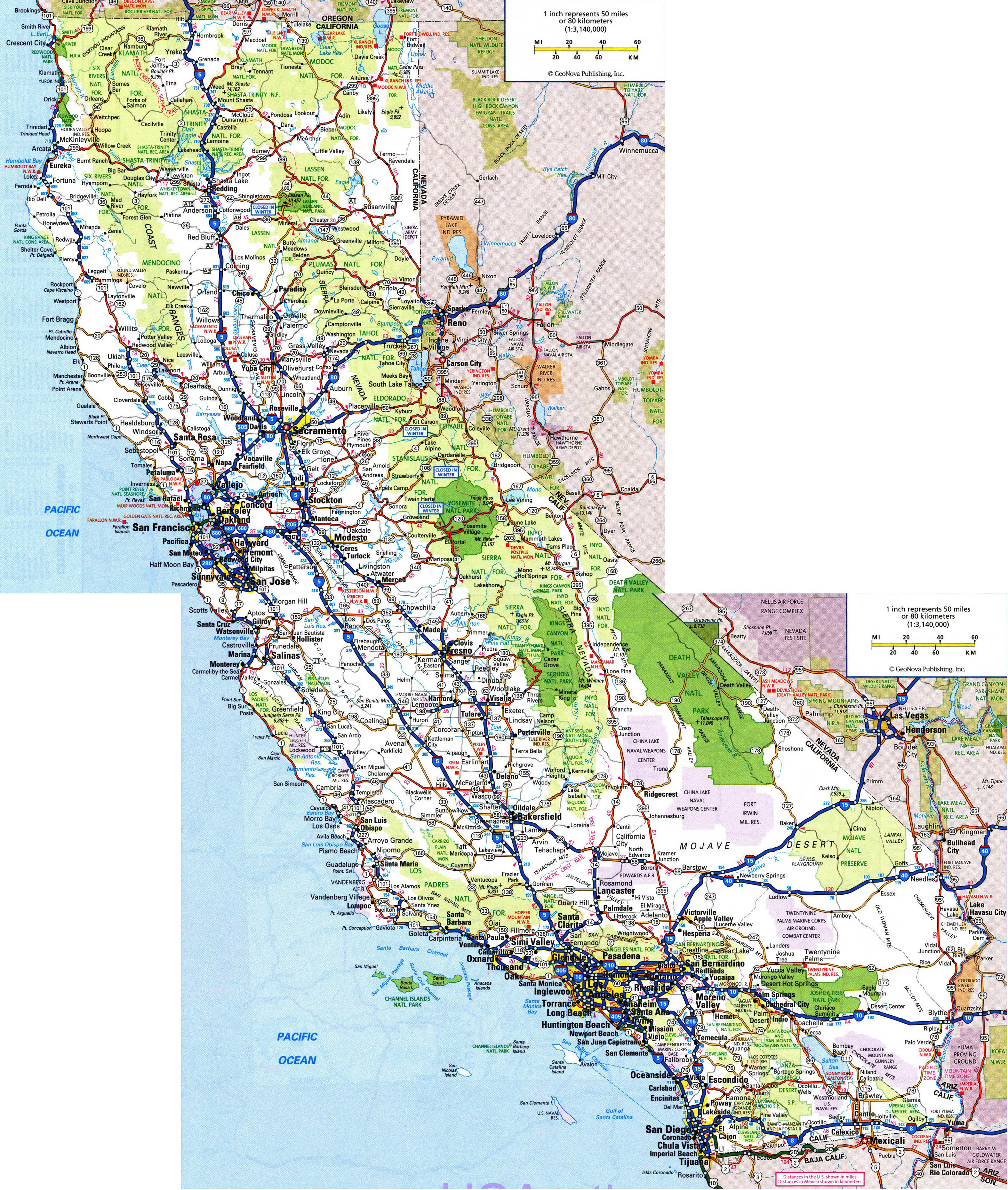 Printable Map Of California With Cities