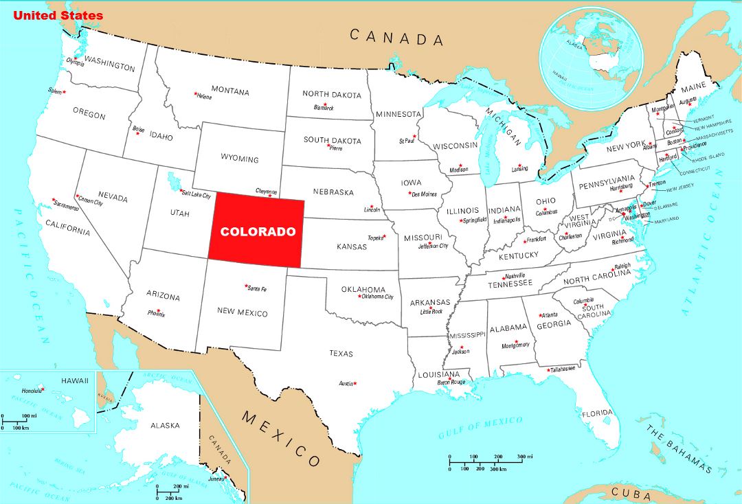 Detailed location map of Colorado state