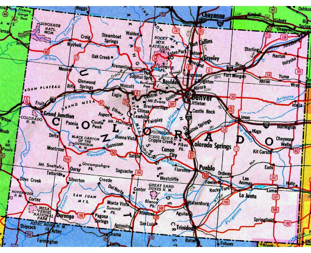 Printable Map Of Colorado Cities And Towns