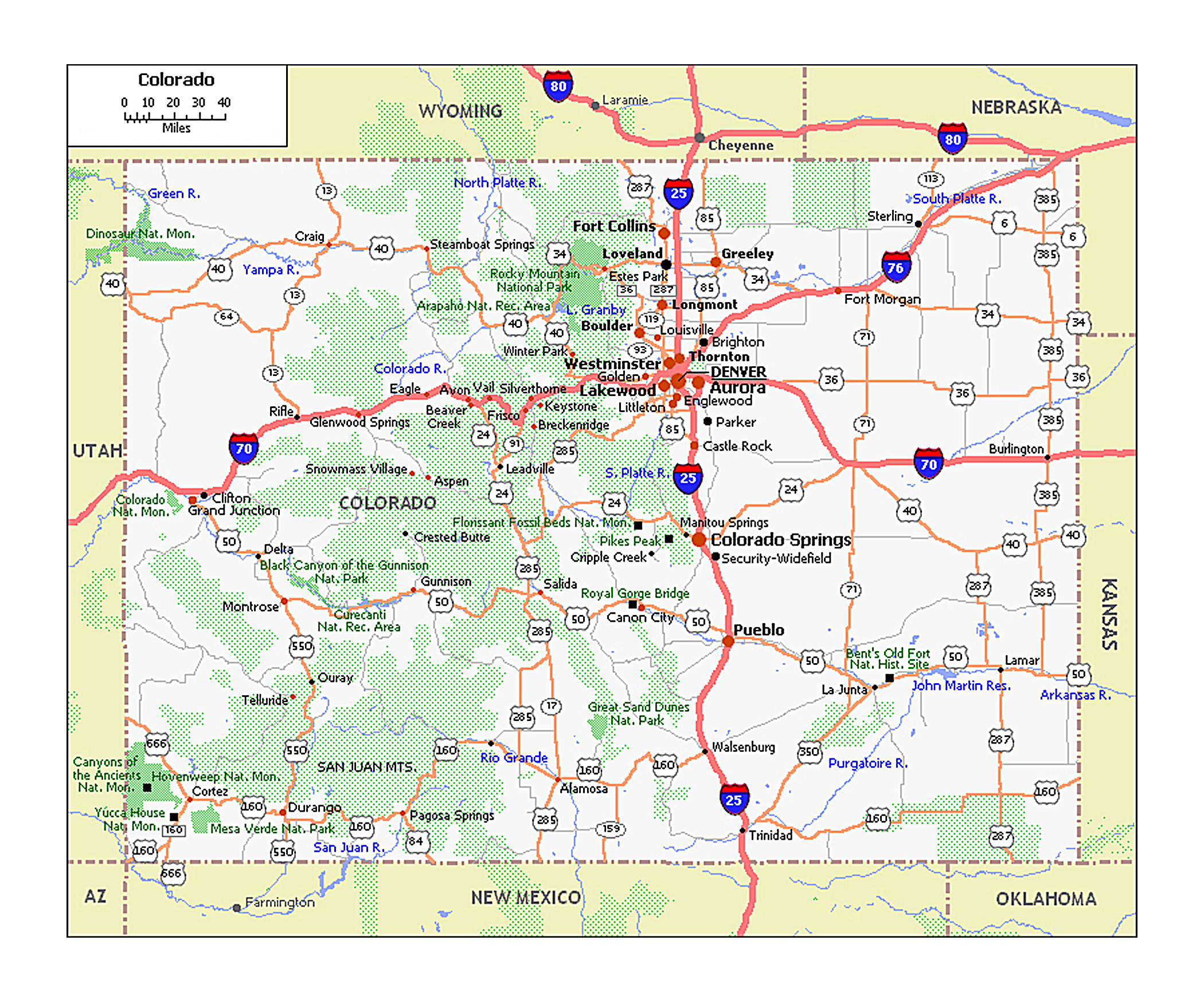 Large Map Of Colorado Flor Oriana