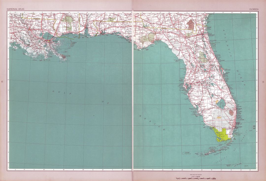Large detailed road atlas of Florida state