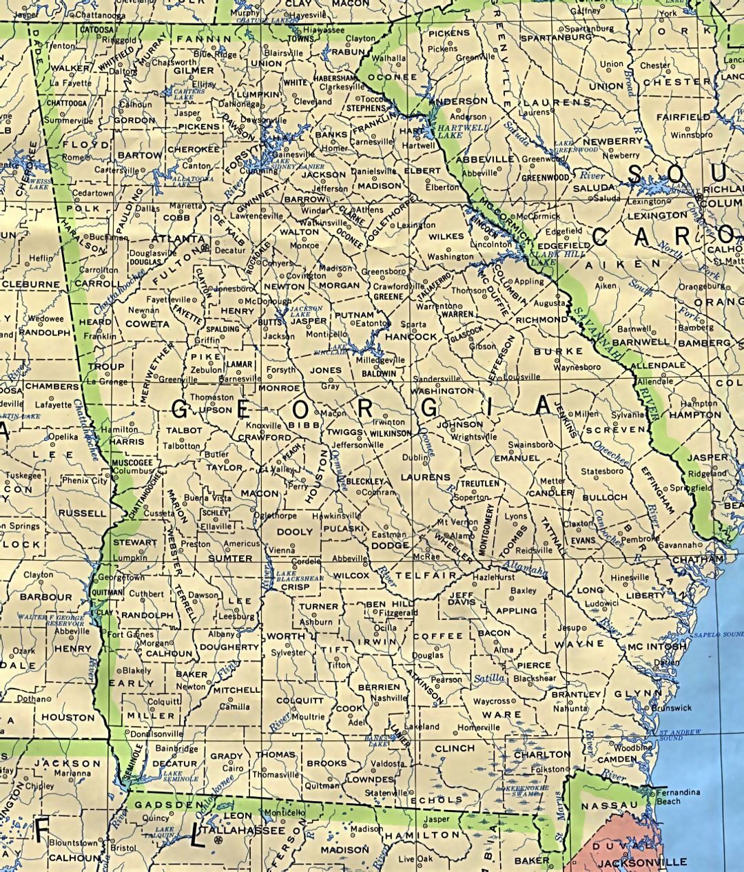 Administrative map of Georgia state