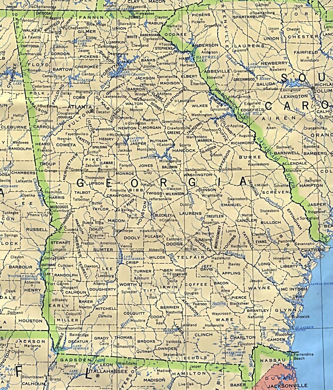 Administrative Map Of Georgia State Georgia State Usa Maps Of The