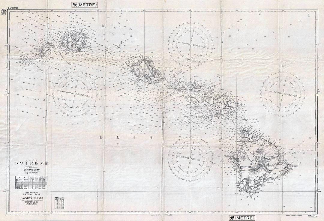 Large Japanese World War II map of Hawaii - 1939