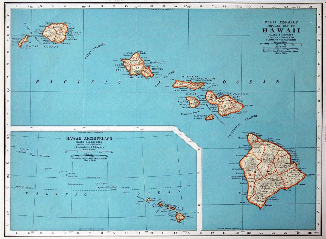 Map of Hawaii state