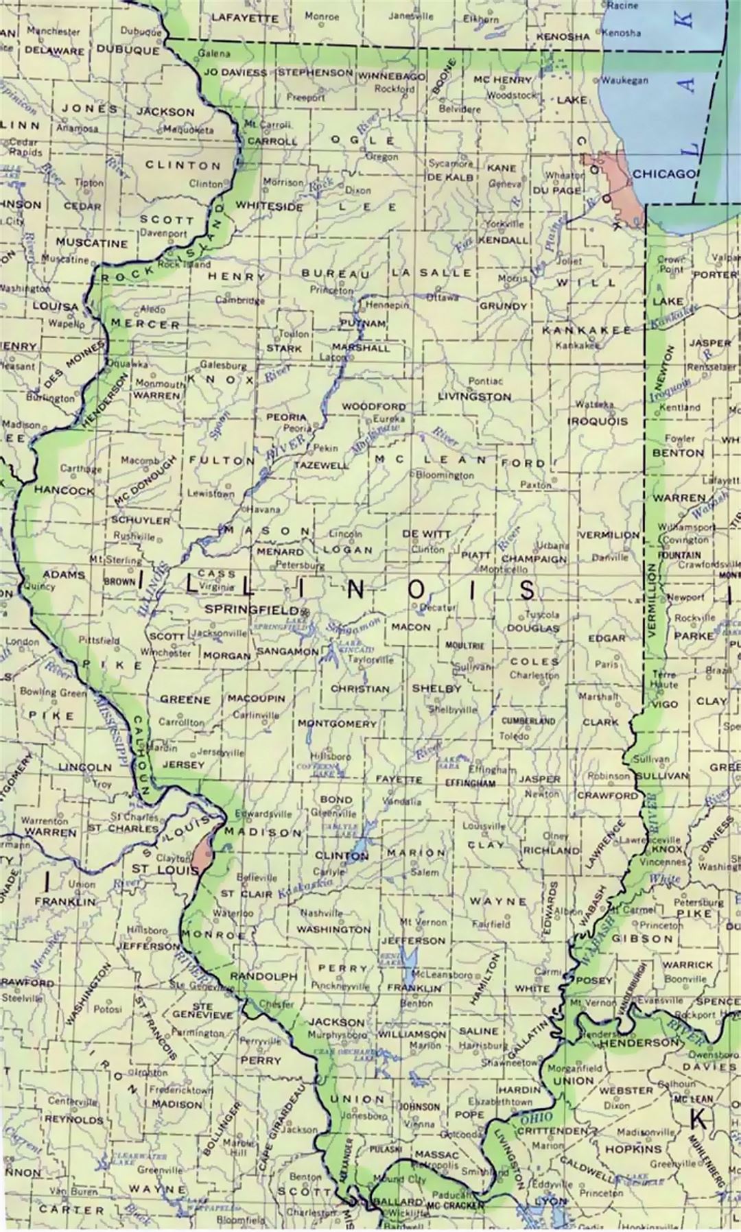 Administrative map of Illinois state
