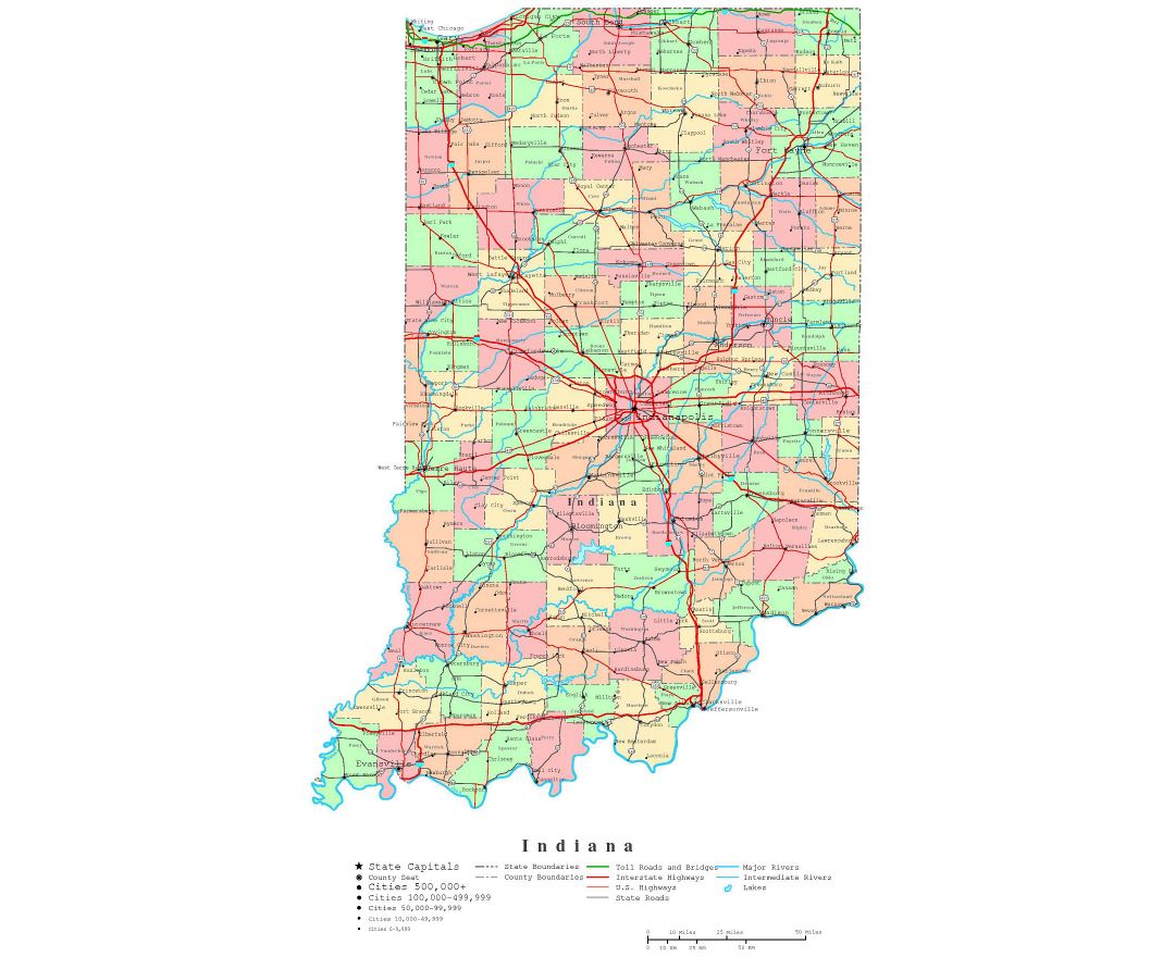 Maps Of Indiana Collection Of Maps Of Indiana State Usa Maps