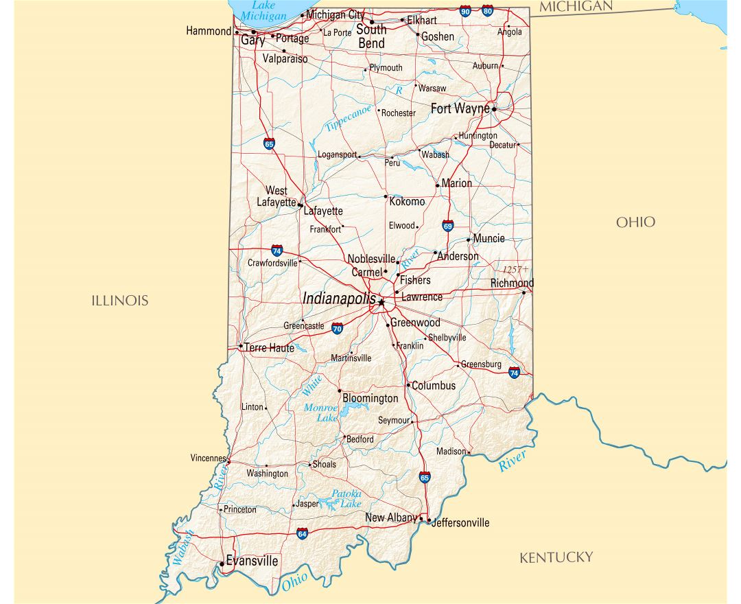 Detailed Map Of Southern Indiana