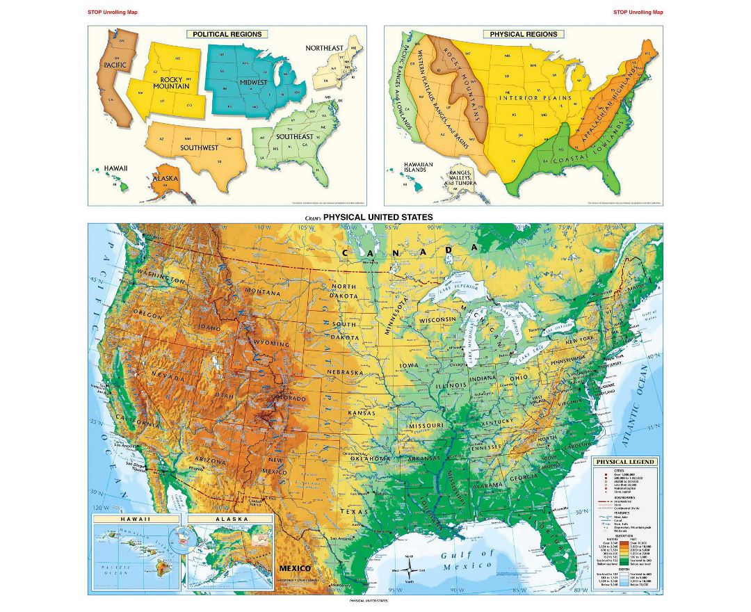 physical map of usa for kids Maps Of The Usa The United States Of America Political physical map of usa for kids
