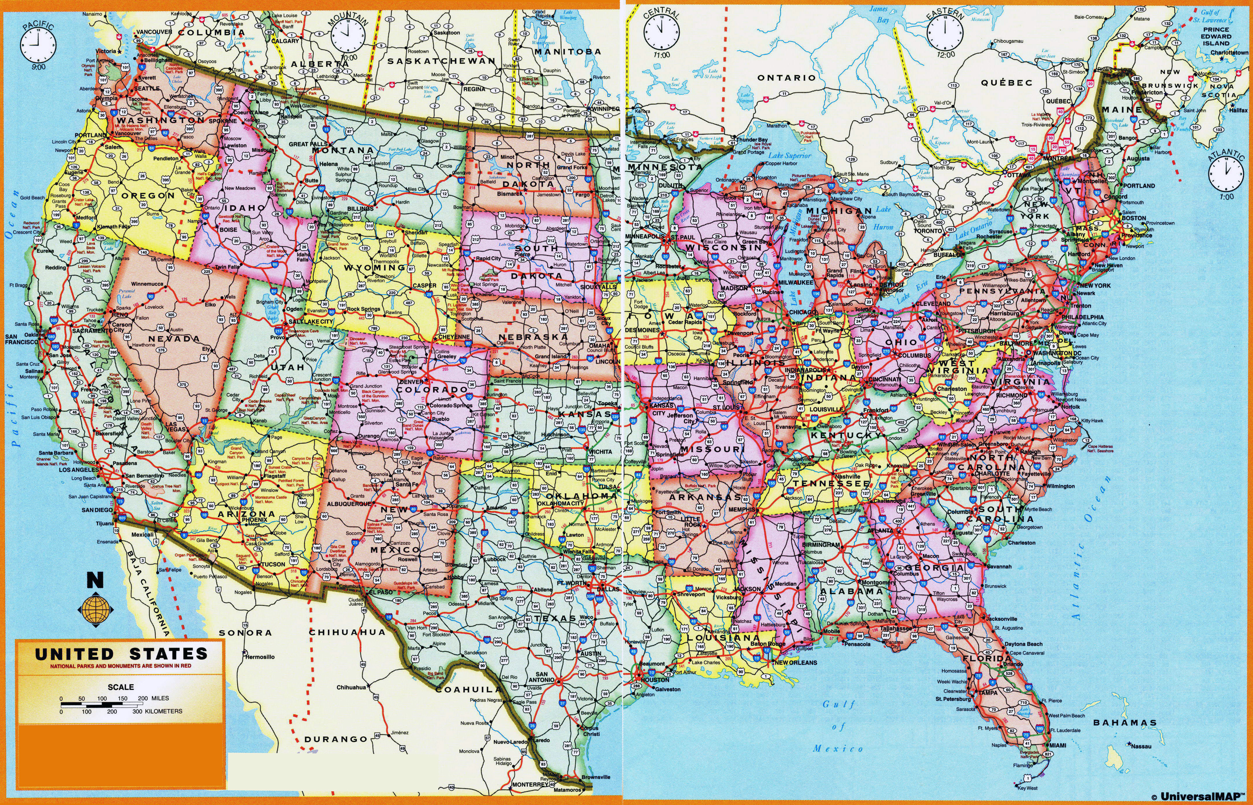 Large scale administrative divisions map of the USA | USA ...