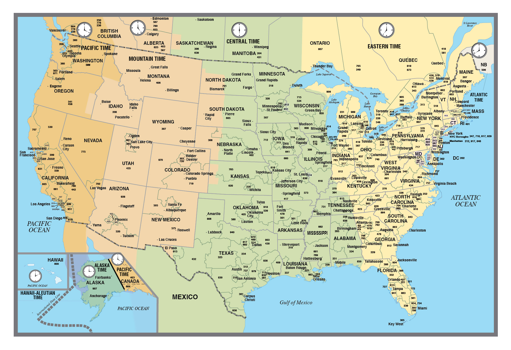 Free Printable Time Zone Map United States