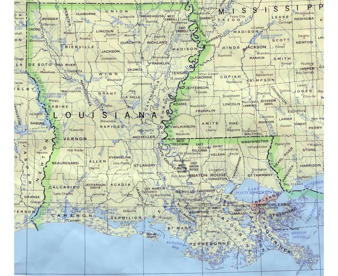 Louisiana Maps, Map of Louisiana Parishes, interactive map of Louisiana