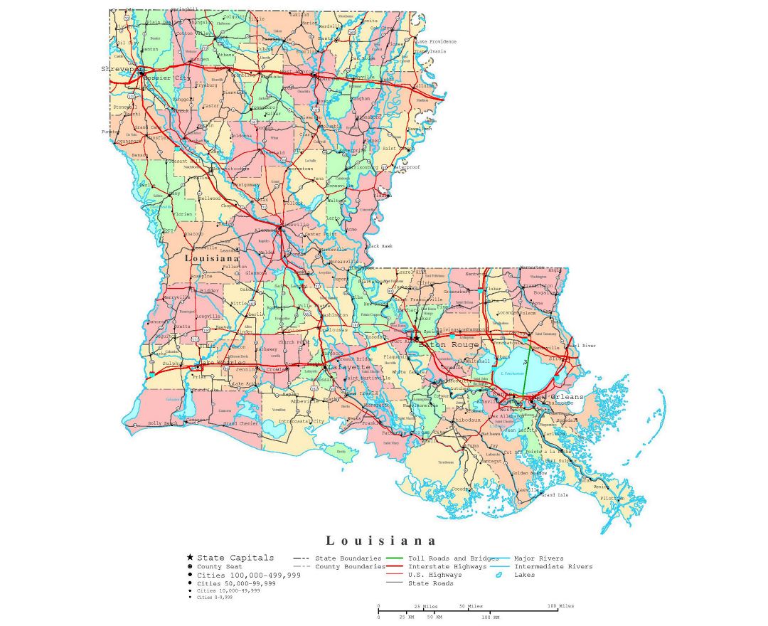 Louisiana Maps, Map of Louisiana Parishes, interactive map of Louisiana