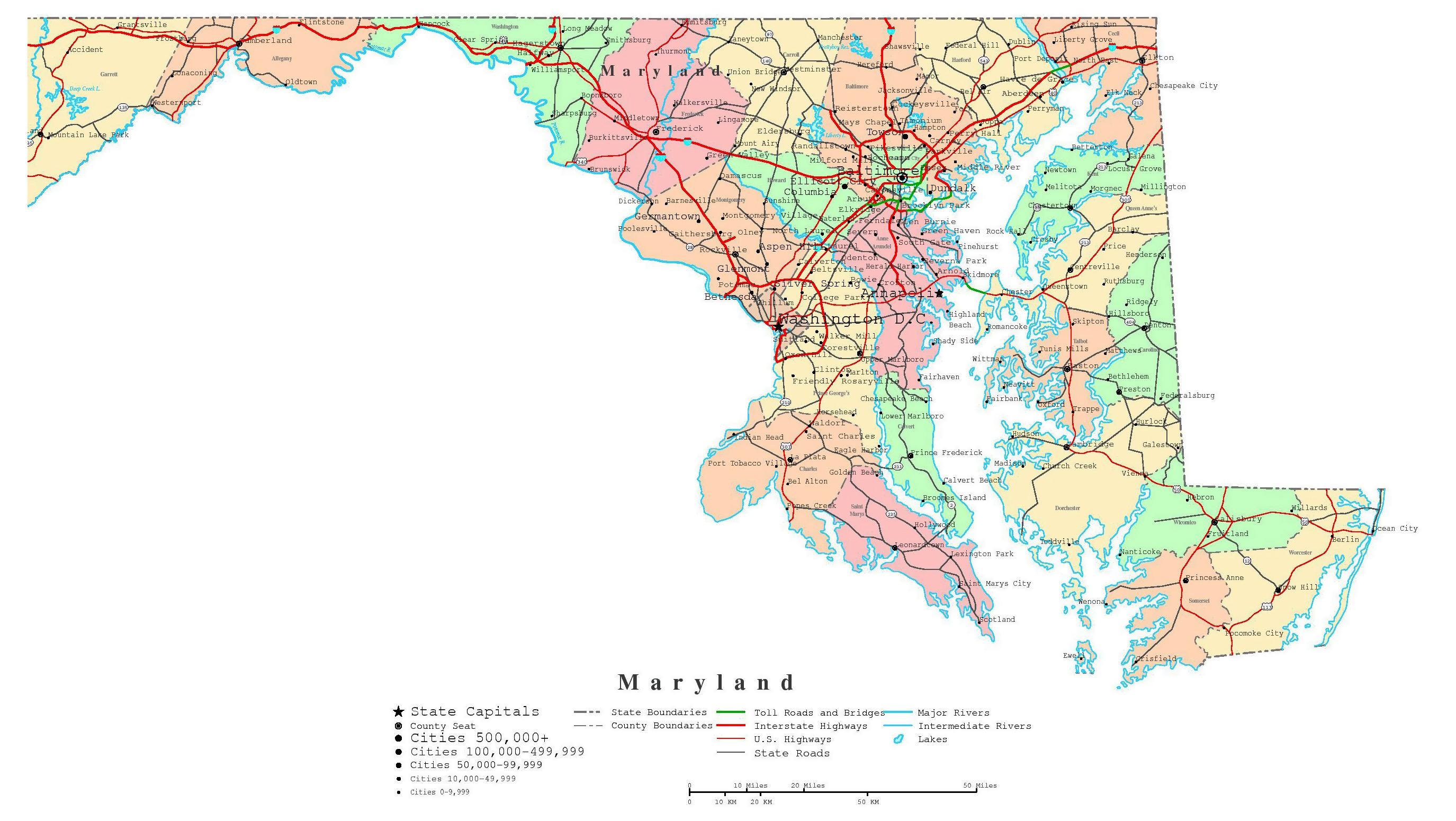 maryland travel map