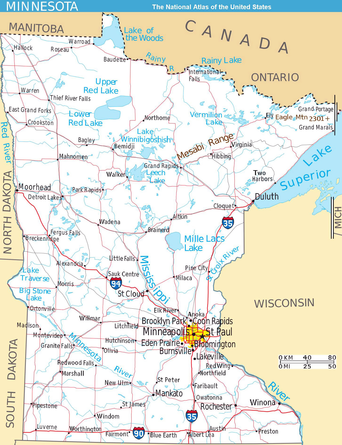 Map Of Minnesota Cities And Towns