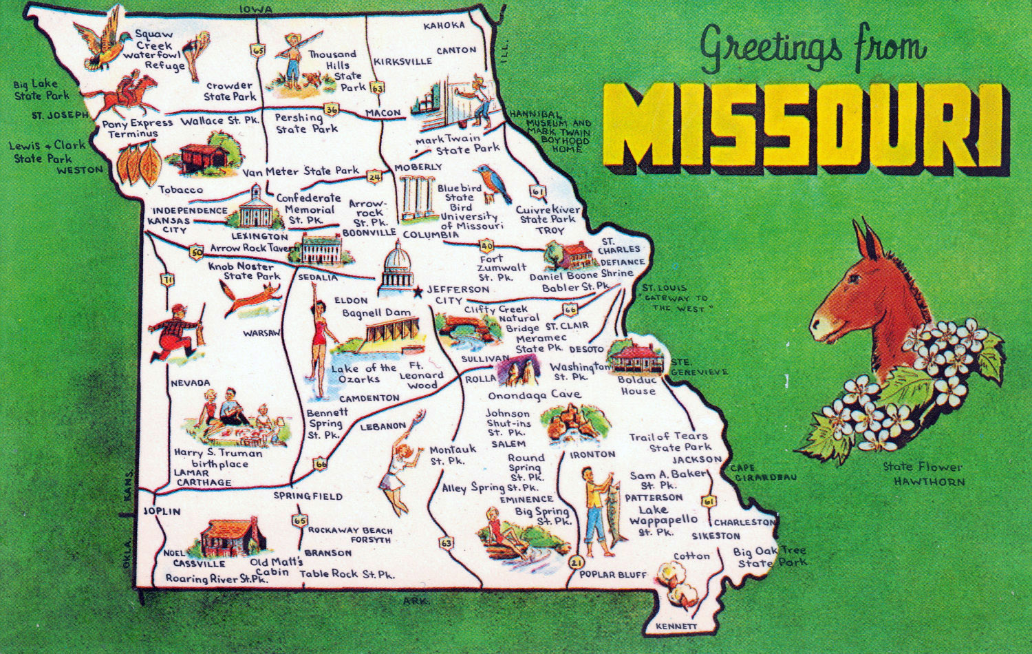 Large Tourist Map Missouri State Missouri State Usa Maps Of The