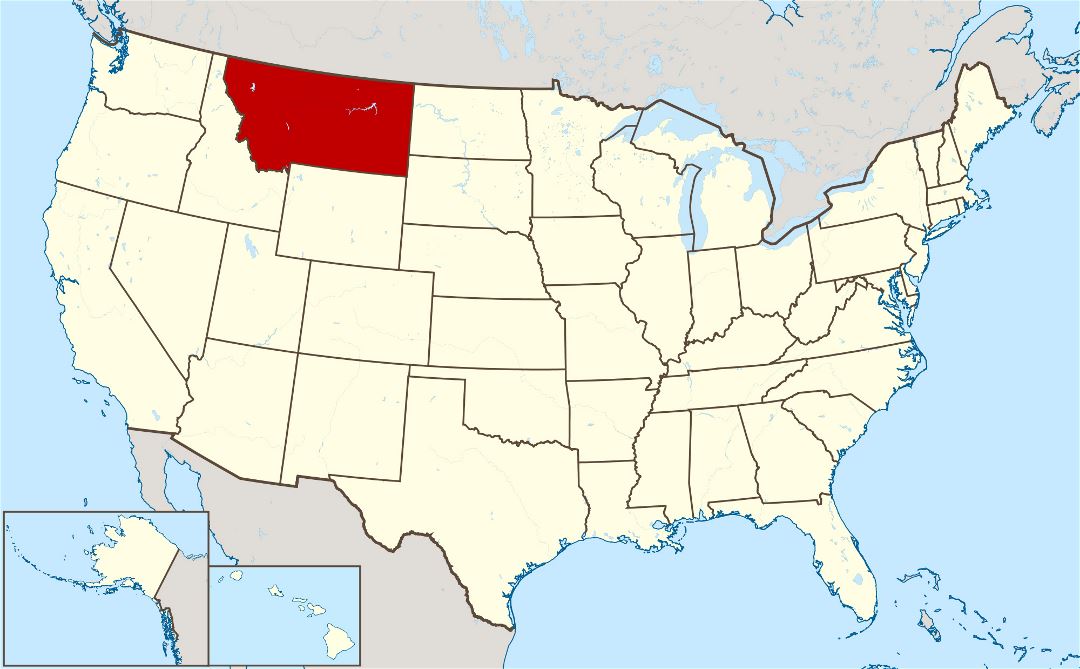 Large location map of Montana state