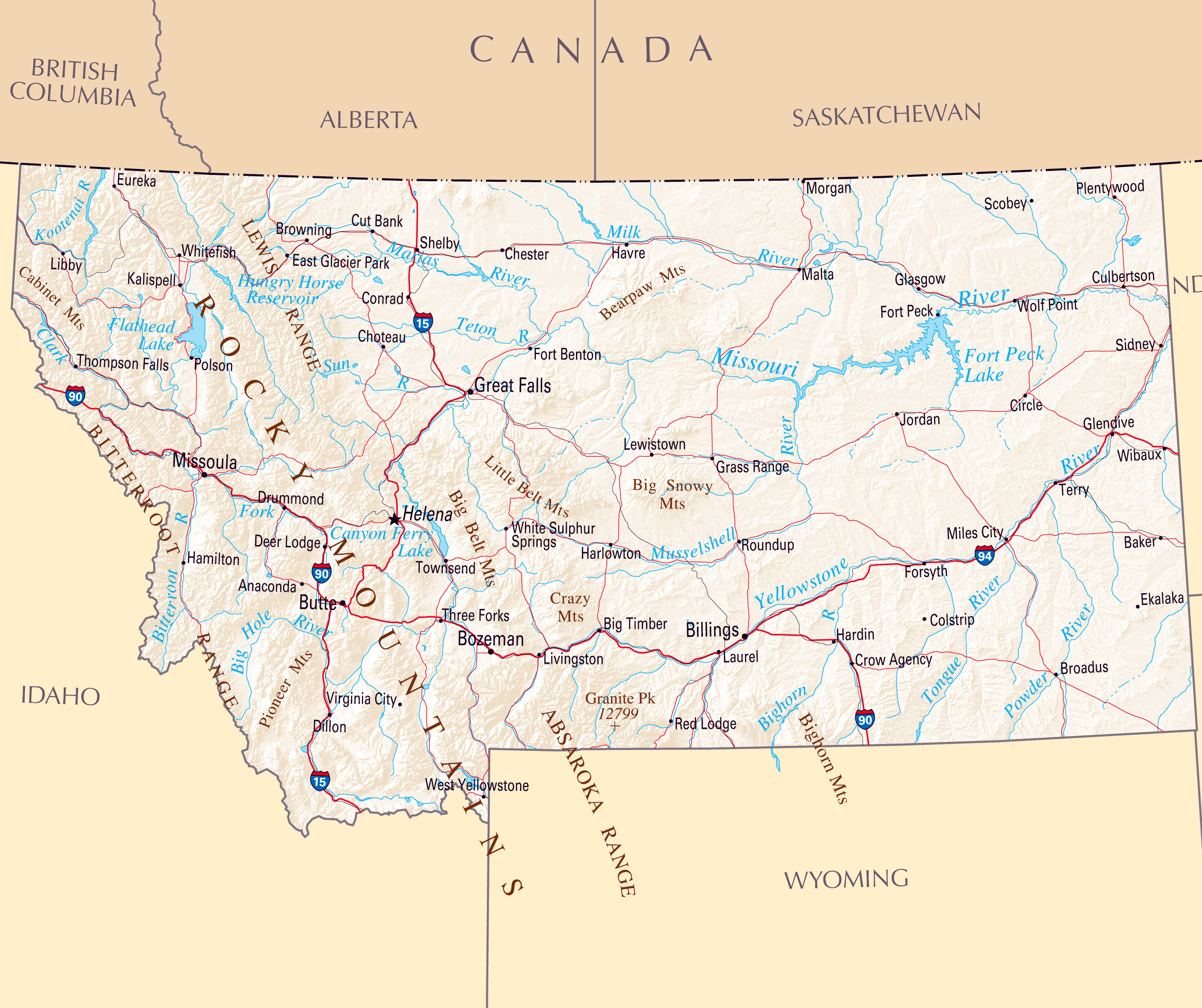 Printable Zip Code Map Montana