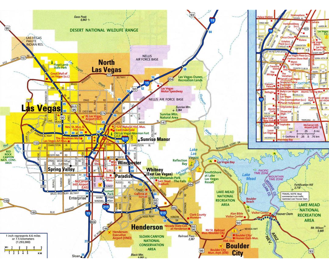 Maps of Las Vegas, Collection of maps of Las Vegas city, Nevada state, USA, Maps of the USA