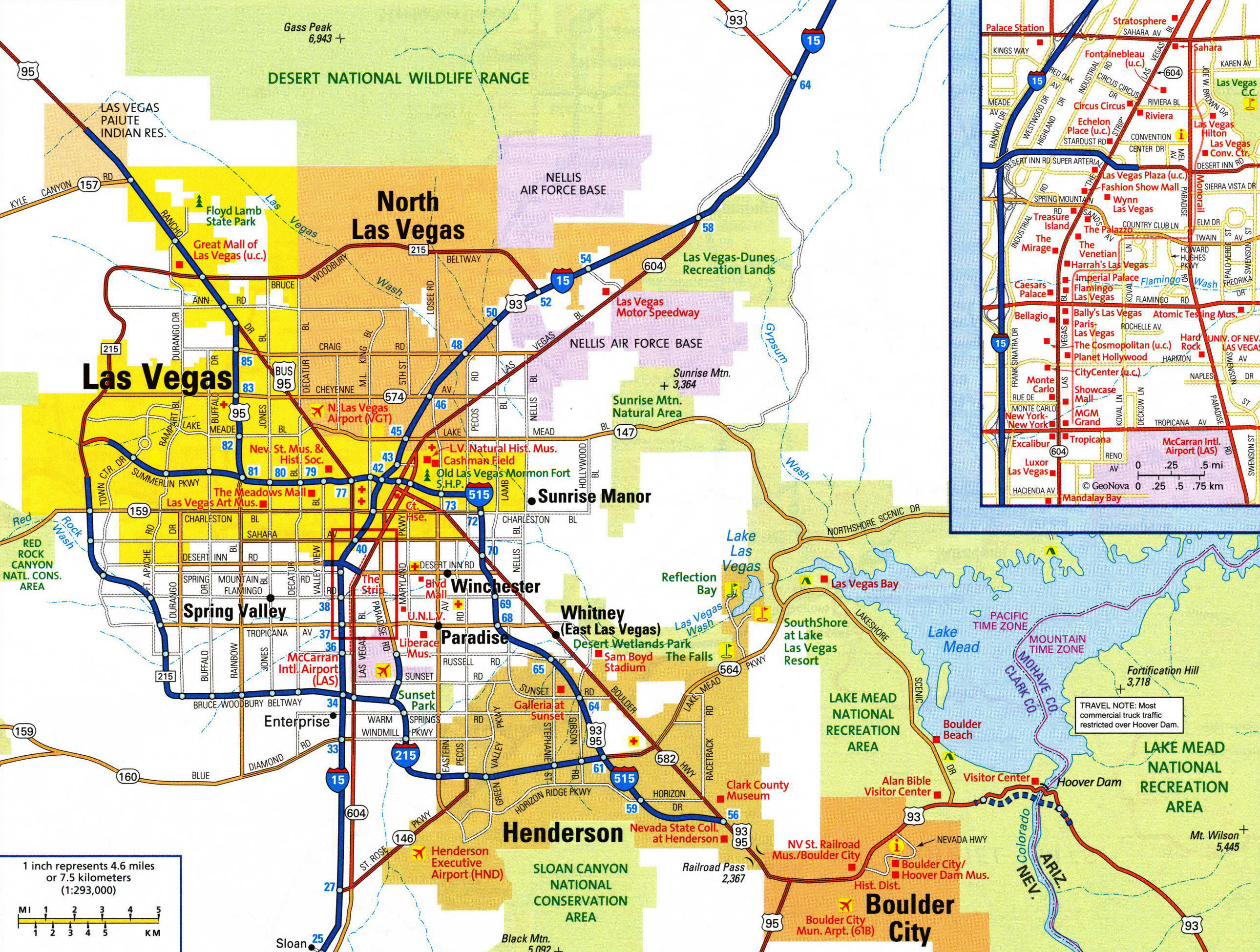 Maps of Las Vegas, Collection of maps of Las Vegas city, Nevada state, USA, Maps of the USA