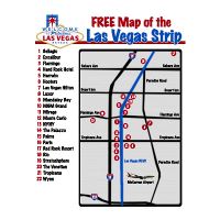 Large strip map of Las Vegas city. Las Vegas large strip map