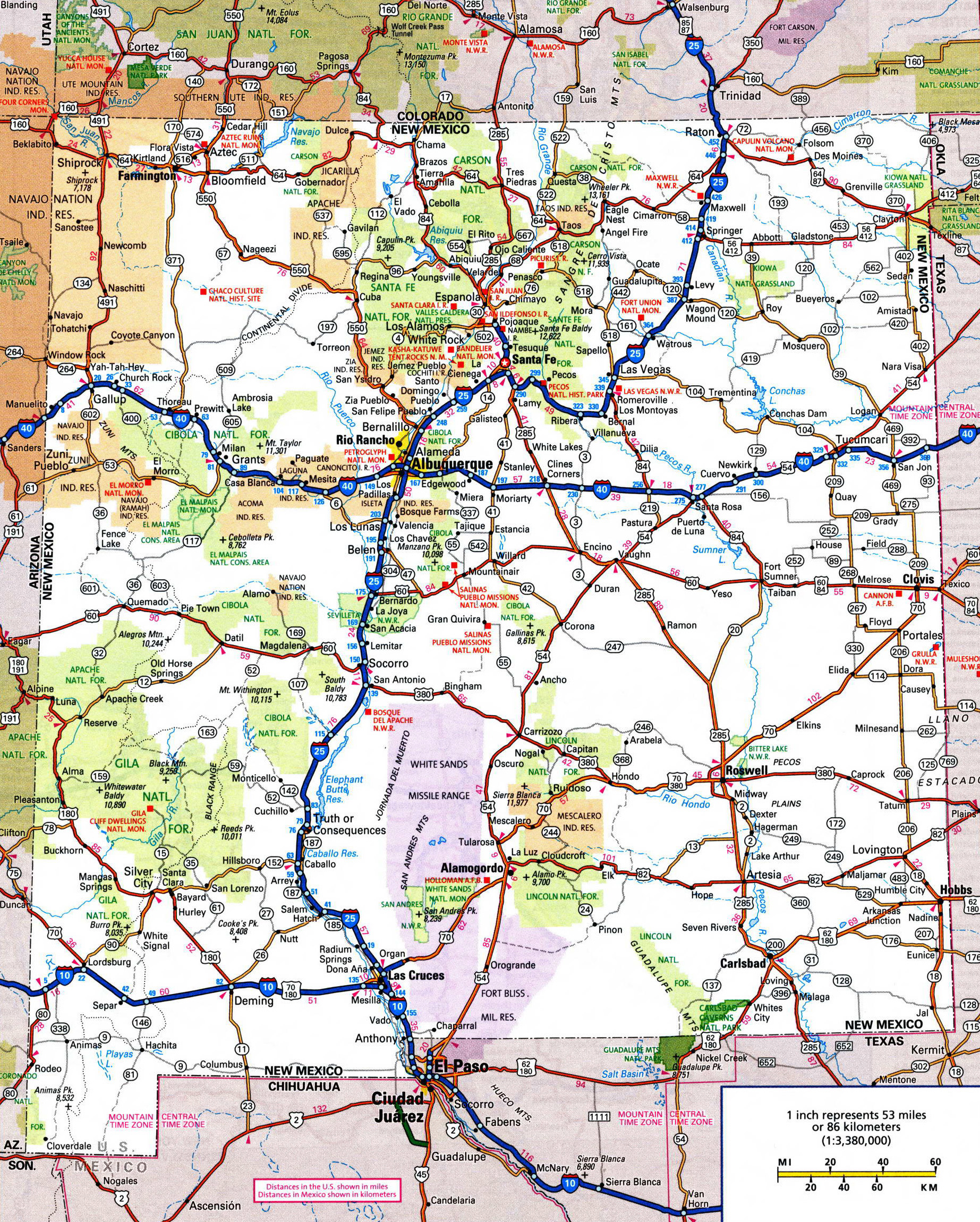 Printable New Mexico Map