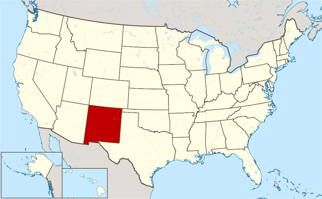 Large location map of New Mexico state