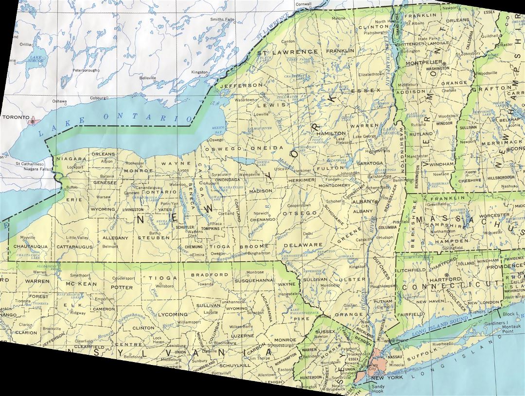 Administrative map of New York state