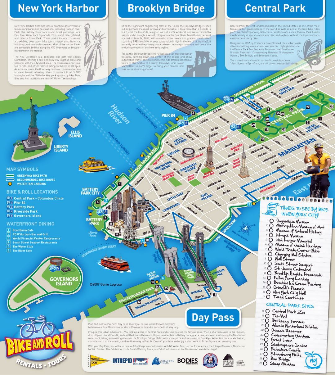 Detailed alternative New York city tourist map