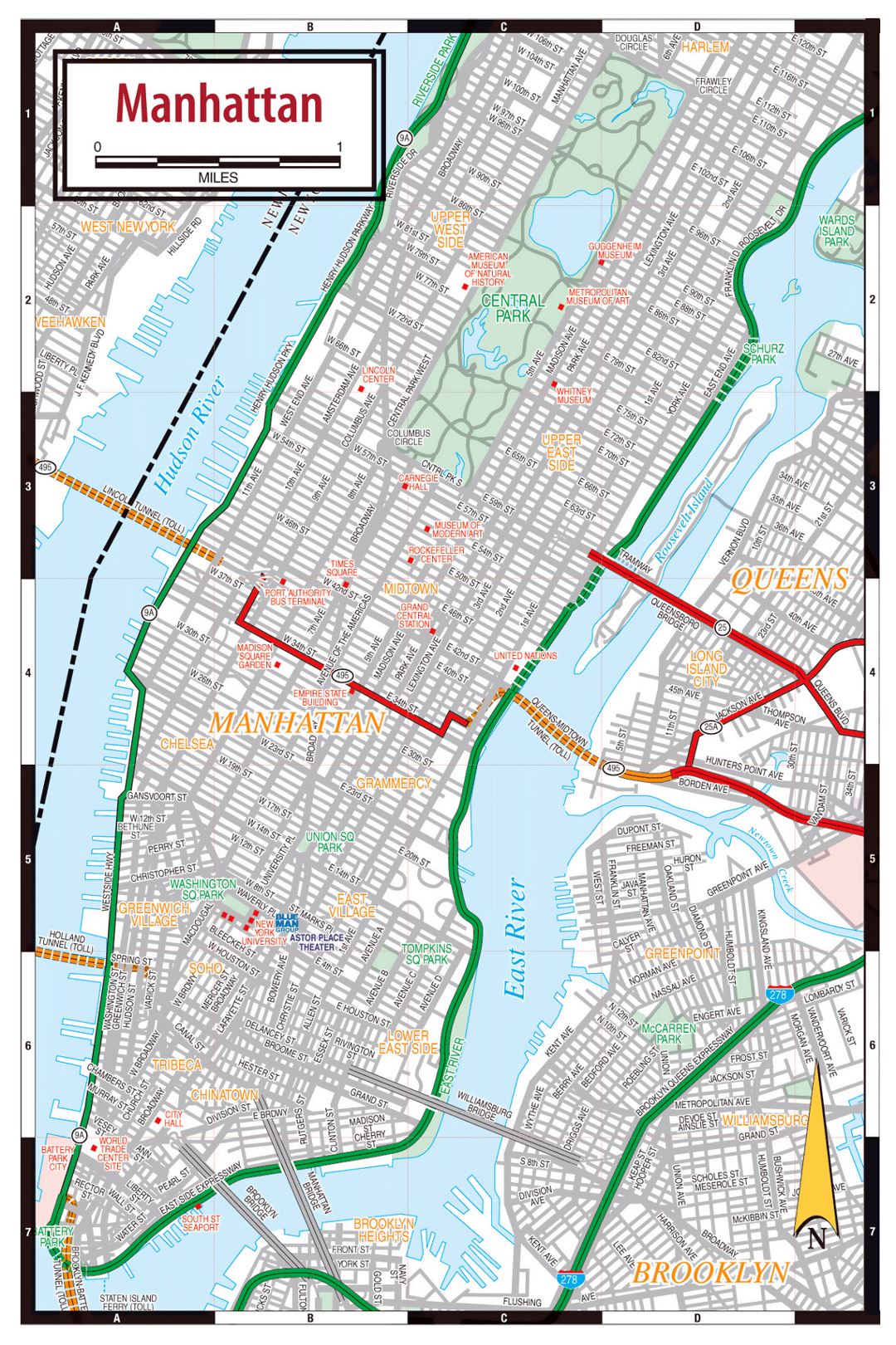 Manhattan streets map