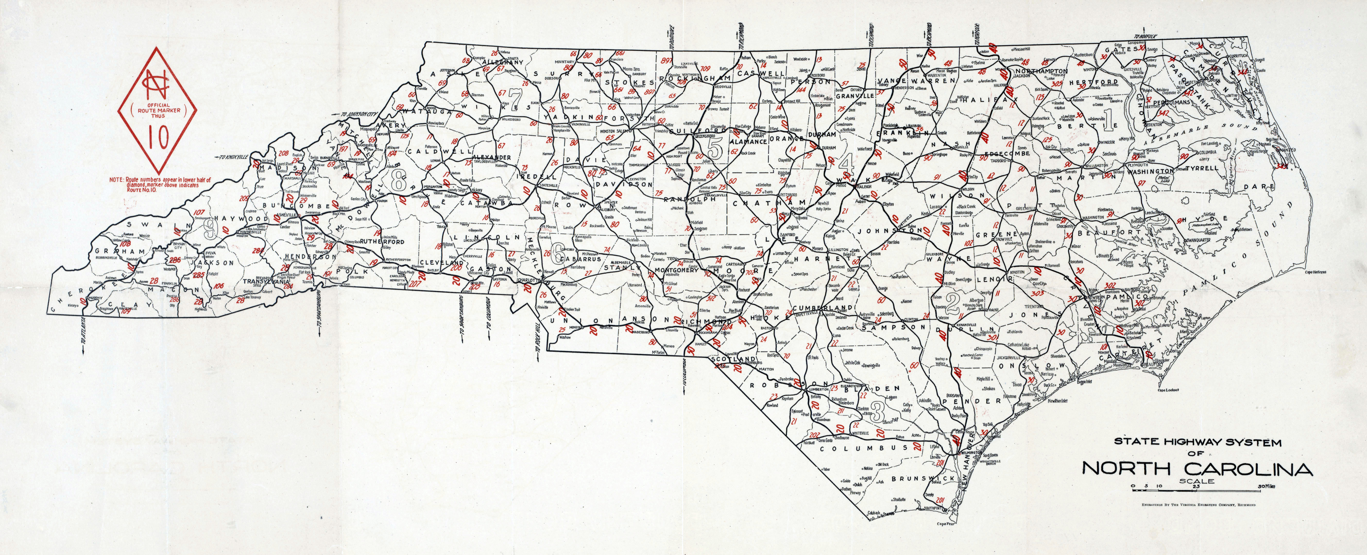 Large Detailed Administrative Map Of North Carolina S