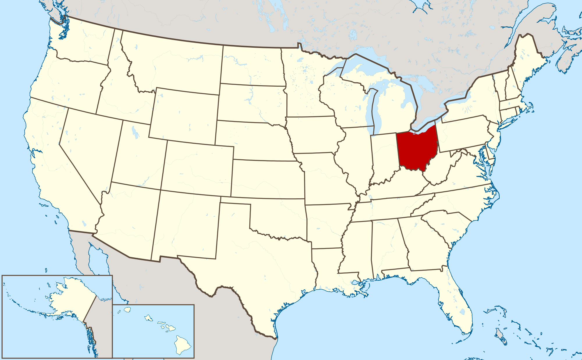 map of ohio state