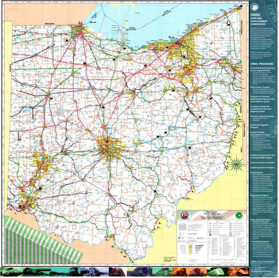 Large Ohio state official rail map