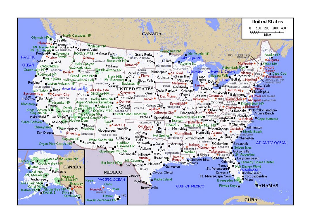 Political map of the United States