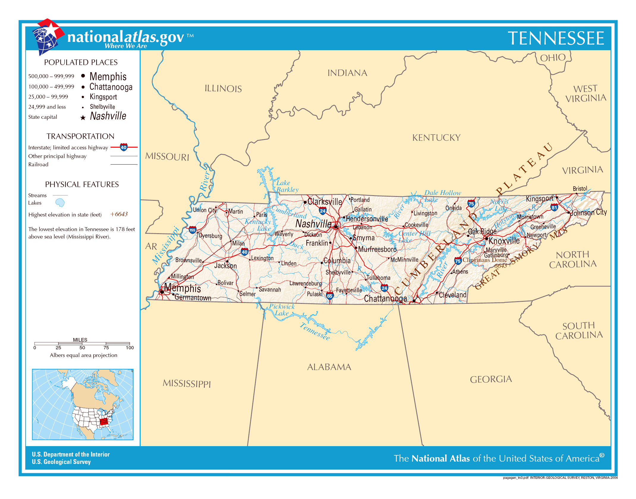 tennessee map