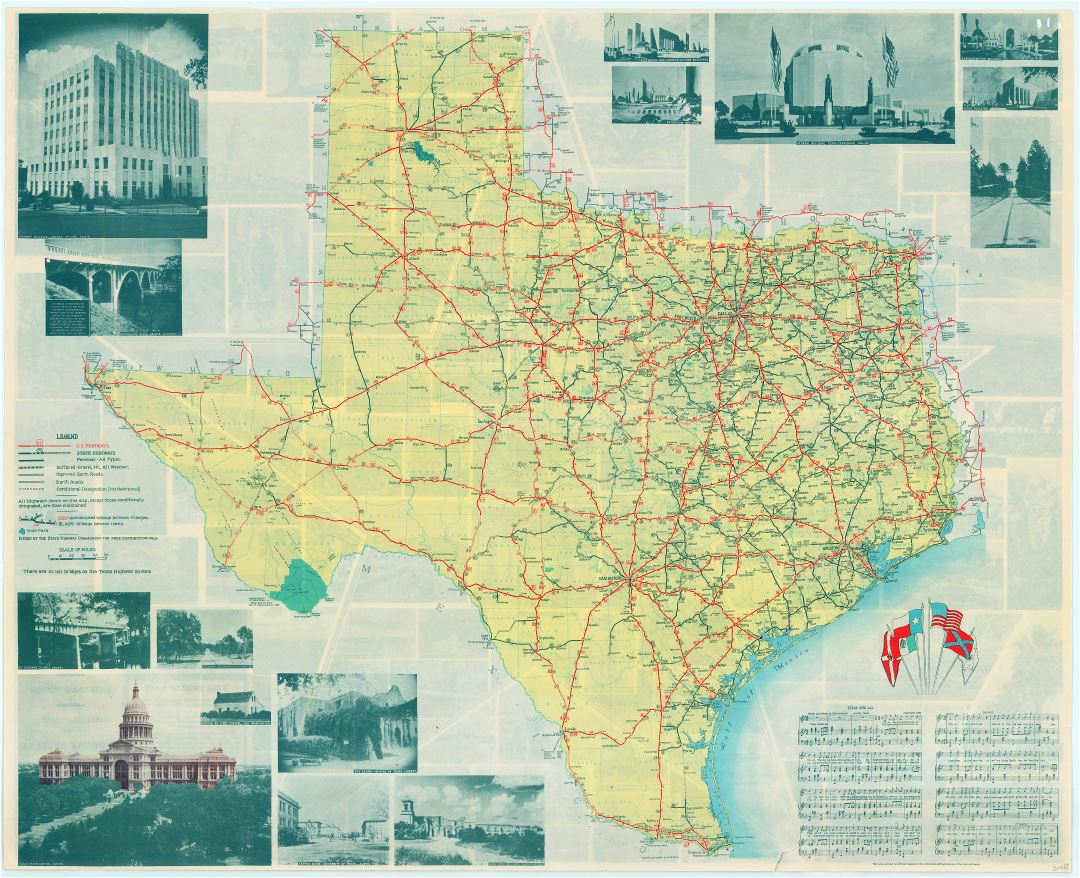 Large scale Texas state highway system map