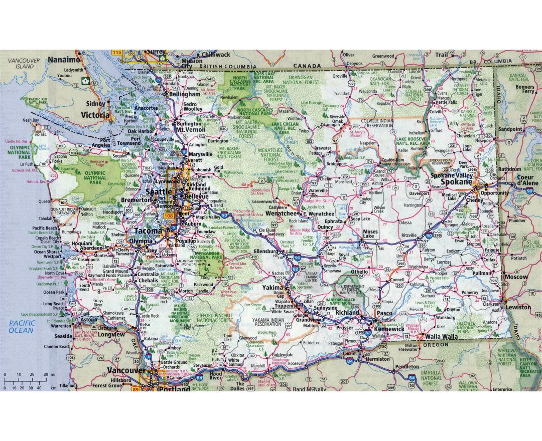 Maps of Washington | Collection of maps of Washington state | USA ...